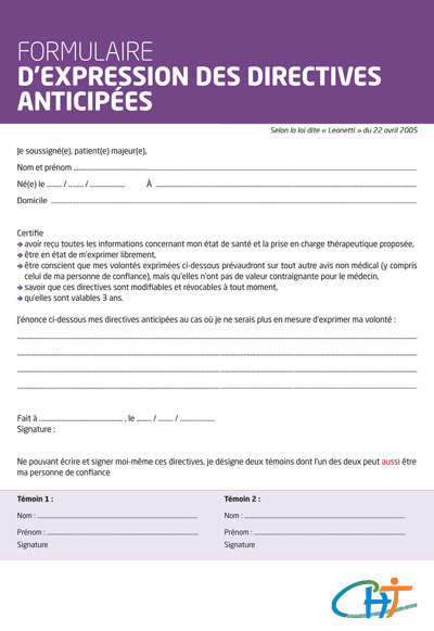 Cerfa Directives Anticip es POURQUOI ET COMMENT R DIGER MES 
